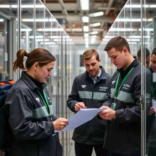 PLC automation services engineers discussing plans
